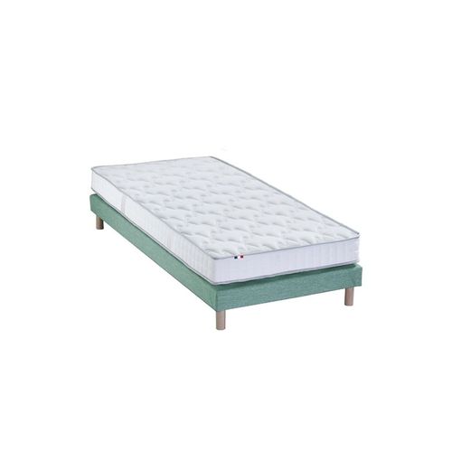 Ensemble Matelas Mousse Sommier Vert 90x190