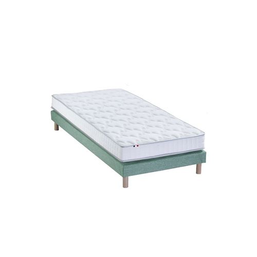 Ensemble Matelas Mousse Et Latex Sommier Vert 90x190
