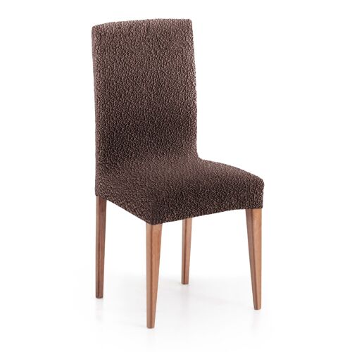 Pack 2 housses de chaise avec dossier extensible marron 40 - 50 cm