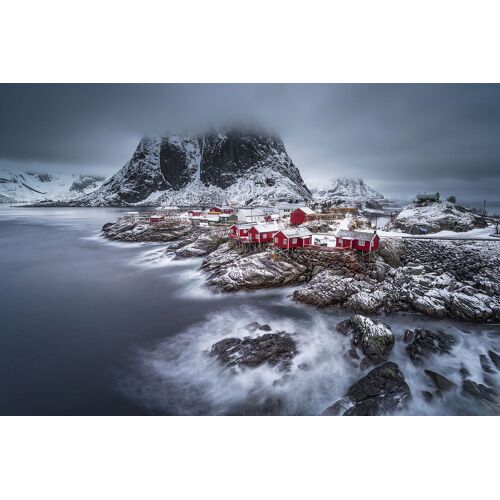 Tableau hiver magique aux lofoten toile imprimée 120x80cm