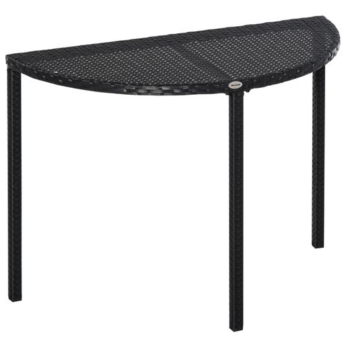 Table De Jardin Demi Cercle Résine Tressée 4 Fils Imitation Rotin Noir