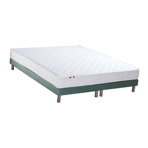 Ensemble matelas accueil latex 3 zones sommier vert 160x200