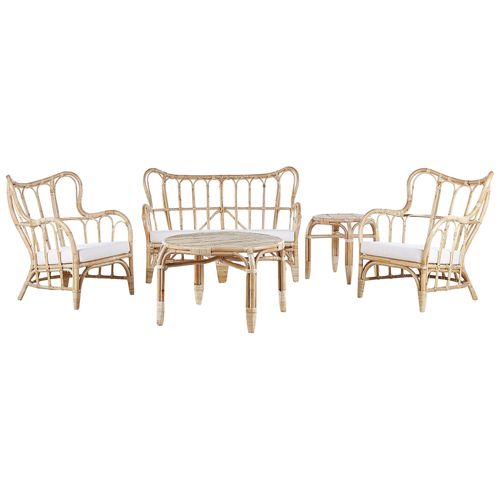 Set De Jardin Rotin Naturel Brindisi