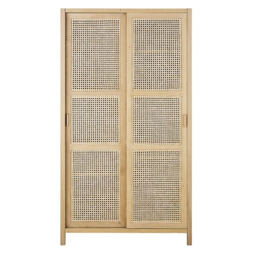 Dressing 2 Portes Coulissantes Et Cannage En Rotin