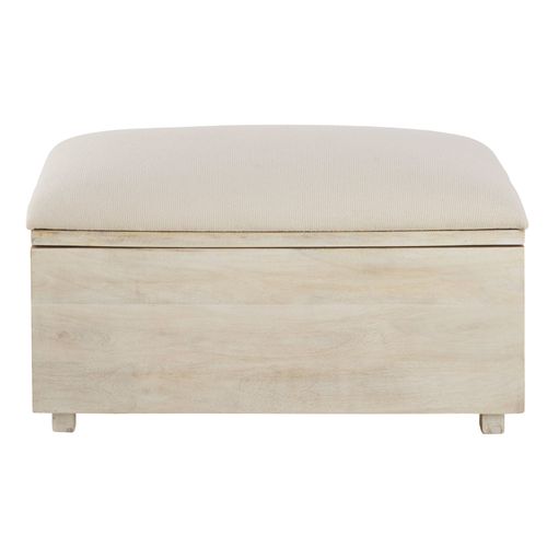 Banquette Coffre 2 Places En Coton Écru Et Manguier