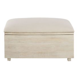 Banquette Coffre 2 Places En Coton Écru Et Manguier