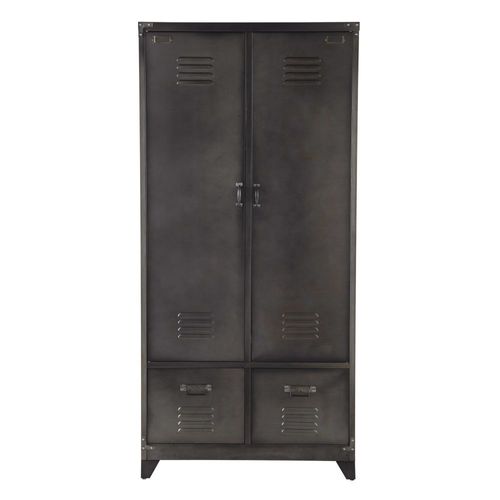 Dressing 2 Portes Battantes En Métal Gris Anthracite
