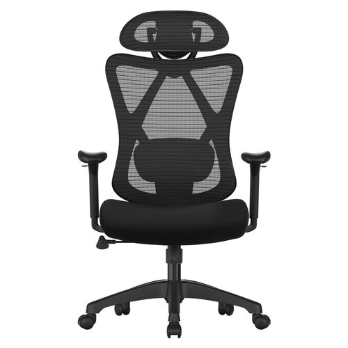 Fauteuil De Bureau Pivotant Ergonomique Acier Noir