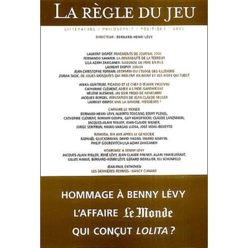 La Règle Du Jeu N° 25 Mai 2004