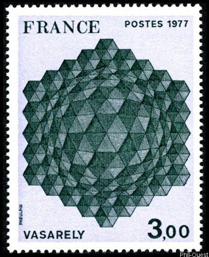 Art : Oeuvre De Jean Vasarely Année 1977 N° 1924 Yvert Et Tellier Luxe