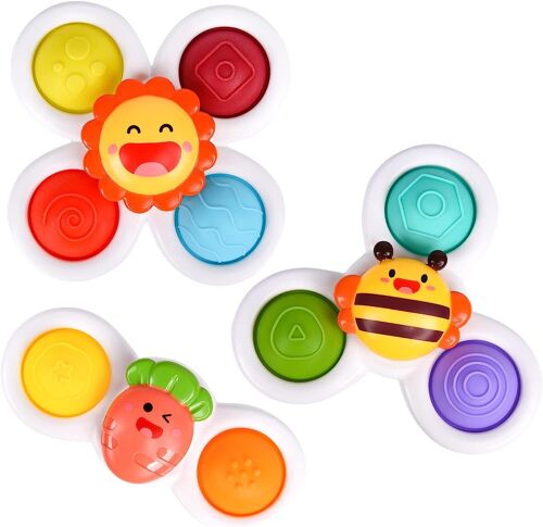 Lot De 3 Jouets Sensoriels À Ventouse Pour Bébé - Jouet De Bain Pour Bébé - Soulage Le Stress Et L'anxiété - Cadeau Idéal Pour Les Enfants
