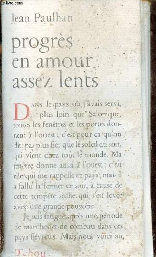 Progrès En Amour Assez Lents Suivis De Lalie.