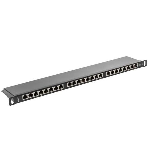 Panneau de brassage 19" - Lanberg - PPS6-0024-B - 24 ports RJ45 - Compatible FTP Cat.6 - 0,5U