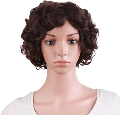 Kalanka-30cm/11.8 Pouce Court Bouclé Femmes Bouclé Perruques (Sombre Brun) 
