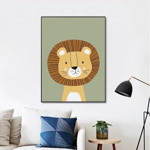 Toile Enfant Lion - Affiche Décorative - Poster Décoration Maison 30x40cm