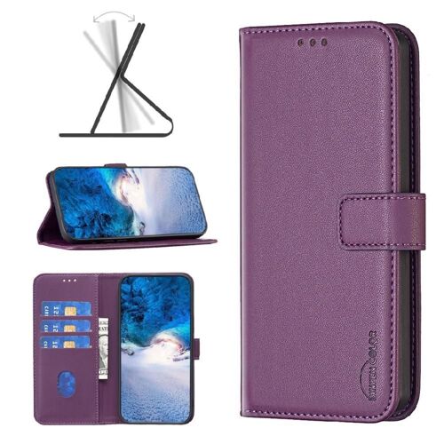Flip Étui Pour Infinix Note 30 Vip Portefeuille Multi-Couleur Fente Multi-Carte Étui En Cuir Affaires - Violet Foncé