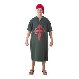 Costume Médiéval Vert Ou Tunique Croix De Santiago Pour Homme