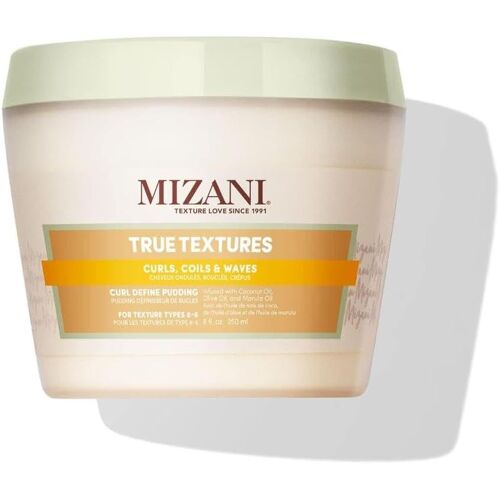 Kalanka-Mizani Définisseur De Boucles, Crème Cheveux Hydratante, Pour Un Coiffage Sans Effort, Aux Huiles D'olive, De Coco Et De Marula, Sans Parabène Ni Cire, True Textures Curl Define Pudding, 250 