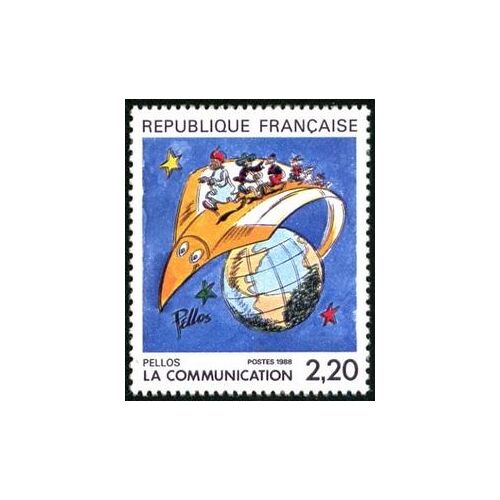 Timbre France 1988 Oblitéré La Communication Vue Par Pellos 2.20 Yt2503