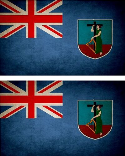 2x Autocollant Sticker Drapeau Vintage Vieilli Me Montserrat