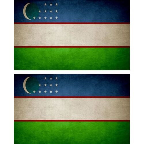 2x Autocollant Sticker Drapeau Vintage Vieilli Uz Ouzbekistan