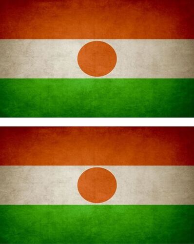 2x Autocollant Sticker Drapeau Vintage Vieilli Rn Niger