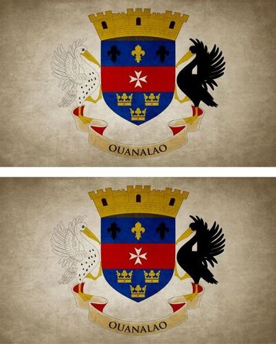 2x Autocollant Sticker Drapeau Vintage Vieilli Bl Saint St Barthelemy