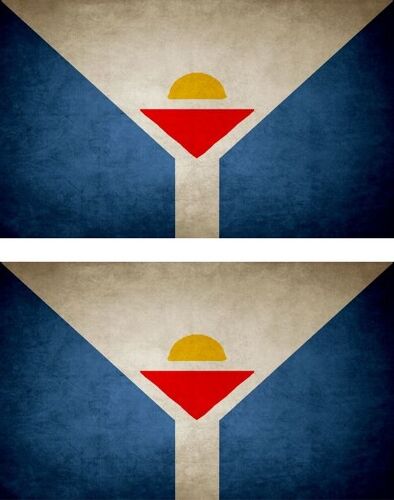 2x Autocollant Sticker Drapeau Vintage Vieilli Sx Saint Martin St