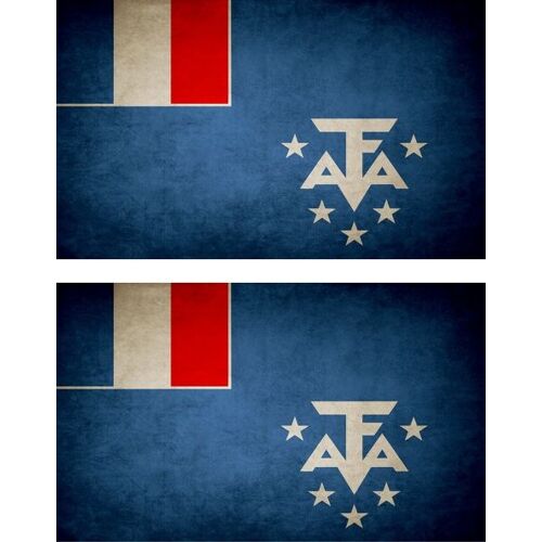2x Autocollant Sticker Drapeau Vintage Vieilli Tf Taaf