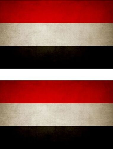2x Autocollant Sticker Drapeau Vintage Vieilli Yem Yemen
