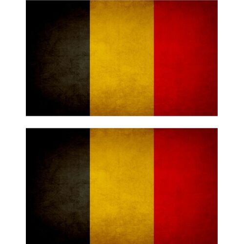 2x Autocollant Sticker Drapeau Vintage Vieilli B Belgique