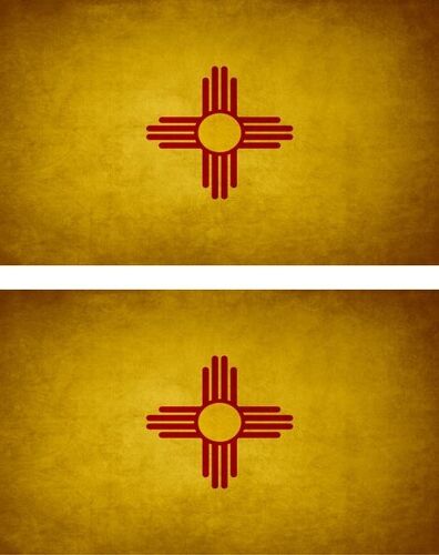 2x Autocollant Sticker Drapeau Vintage Vieilli Usa Nouveau Mexique