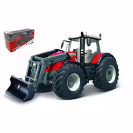 Massey Ferguson Tracteur Avec Remorque - À Friction 1/43 Burago-Burago