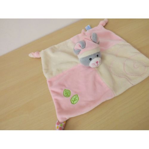 Doudou Souris Grise Rose Blanche Gipsy