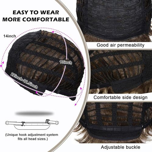 Kalanka-Perruques Courtes Ondulées Brunes Pour Hommes Couches Synthétiques Résistantes À La Chaleur Halloween Perruque De Cosplay