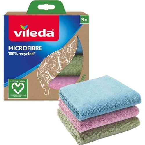 Lot de 3 chiffons en microfibre 100% recyclé Vileda