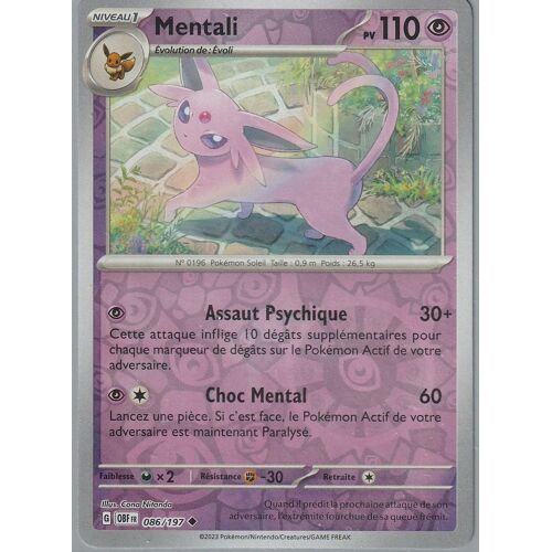 Carte Pokémon - Mentali - 086/197 - Reverse - Flammes Obsidiennes