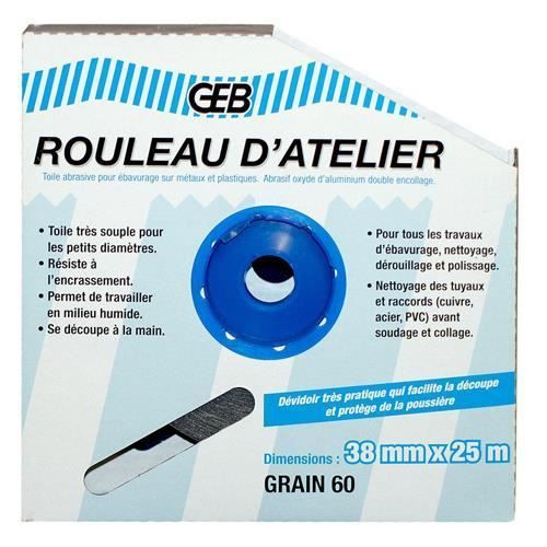 Rouleau d'atelier (toile abrasive) 80g