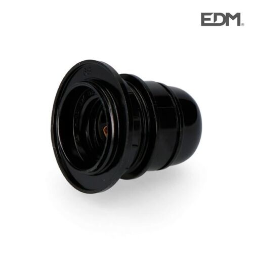 Douille à visser noire e-27 + anneau sous emballage edm