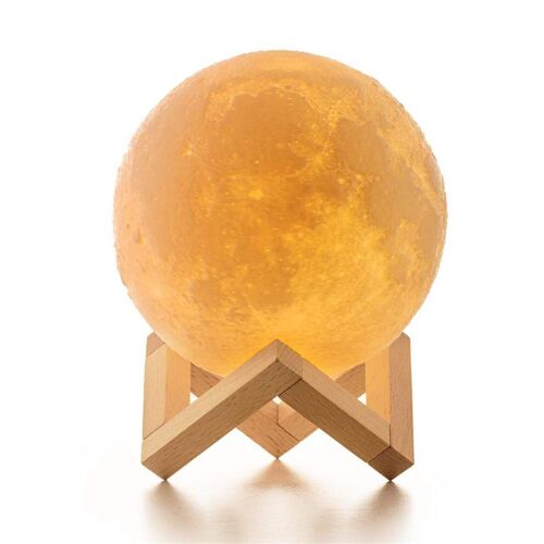 20cm Lampe Lune, Lampe Lune Imprimée En 3d Variateur De Lumière Lunaire16 Couleurs Rvb Avec Télécommande & Contrôle Tactile Usb Rechargeable Veilleuse Led Cadeau Pour Femme Enfants