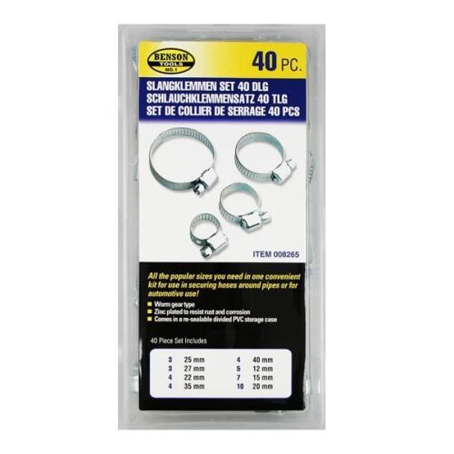 Set de 40 colliers de serrage assortis
