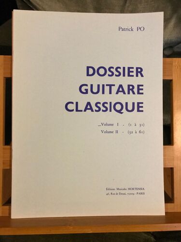 Franck Po Dossier Guitare Classique Volume 1 Éditions Hortensia