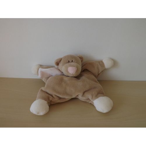 Doudou Ours Beige Rose Jollybaby