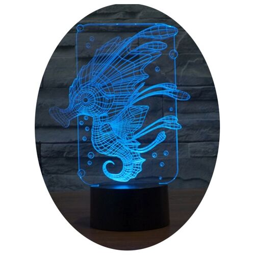Lampe 3d Hippocampe Lumière 7 Couleurs Luminaire Led Décoration Yonis