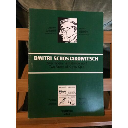 Chostakovitch Deux Fables De Krylov Krylow Op. 4 Partition Mezzo-Soprano Piano Sikorski