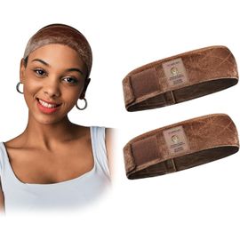 Tianyi-Bandeau Perruque Antidérapant, Bande Anti-Glisse Perruques Femme, Marron 2 Pièces 