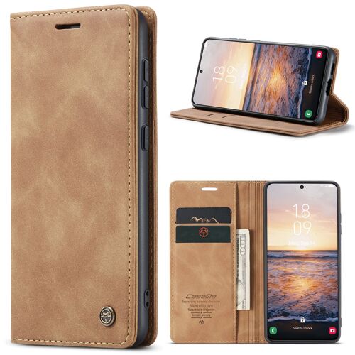 Coque pour Samsung Galaxy S23 Plus,Etui de Samsung Galaxy S23 Plus Premium en Cuir Pochette Protection,Étui pour Samsung Galaxy S23+ Portefeuille Rabat Clapet Case,Marron