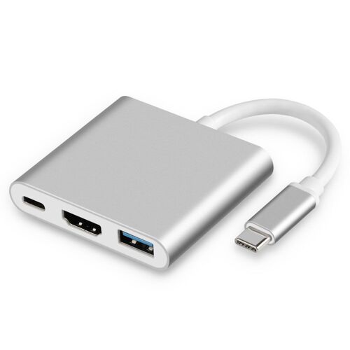Hub USB-C 3-en-1 avec HDMI, USB 3.0 et chargement PD