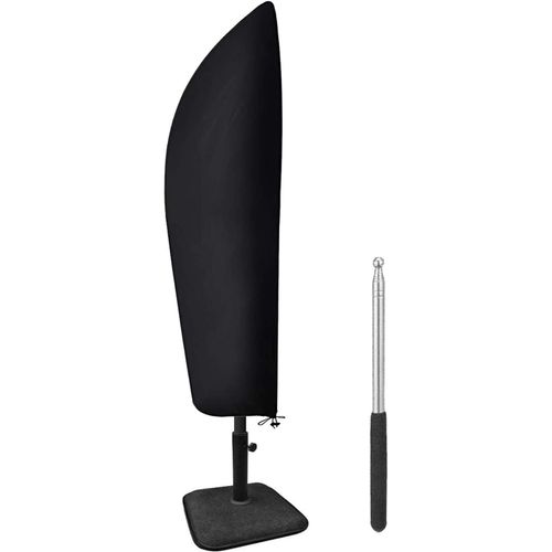 Housse De Parasol Avec Tige De Contraction,Tissu Oxford Résistant À La Déchirure Anti-Uv Imperméable Au Vent 210d Housse De Parapluie En Extra Large Avec Fermeture Éclair (265 X 40/70/50 Cm)