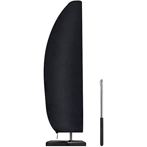 Housse De Parasol En Tissu Oxford 420d Imperméable Coupe-Vent Et Indéchirable Avec Fermeture Éclair Noir 265 Cm